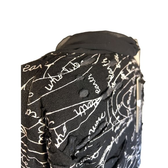 Lindi Shirt Womens Medium Black White Music Waterfall - Picture 5 of 9